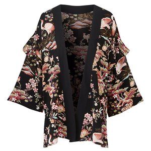 Simply Be Oriental Print Ruffle Sleeve Kimono
